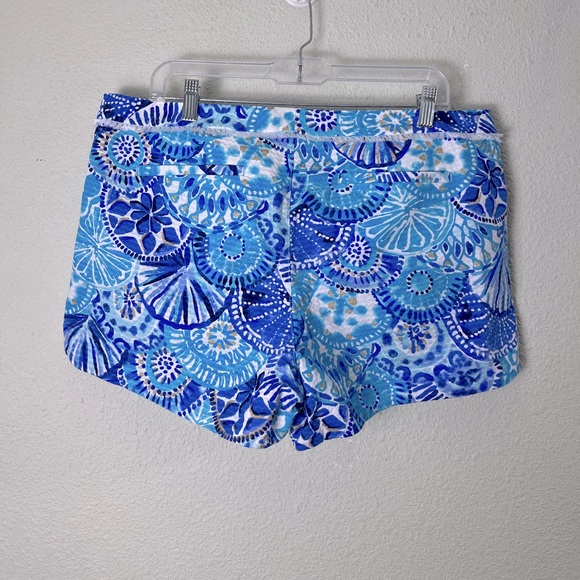 Lilly Pulitzer Adie Shorts in the Seasalt Blue in parade pattern 14 - Picture 3 of 8